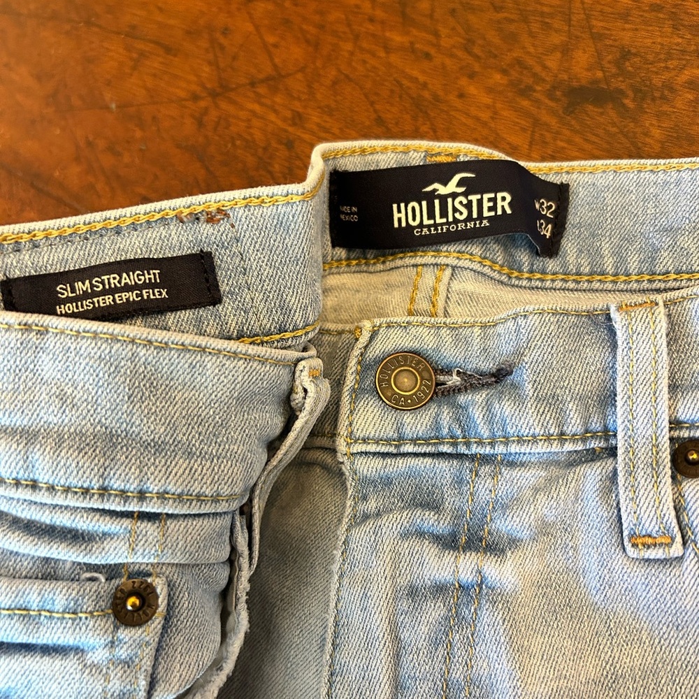 Hollister Slim Straight Blue Jeans - Picture 2 of 3